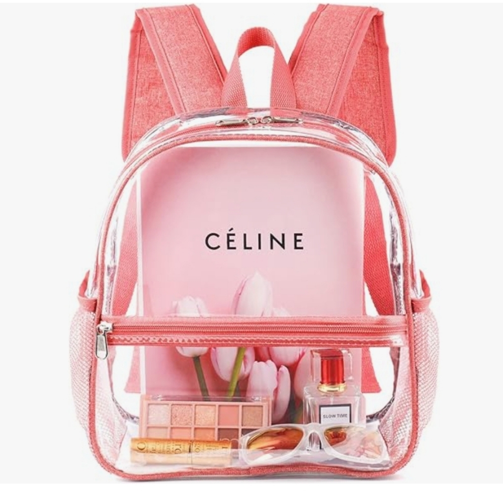 Pink Clear Backpack NWOT